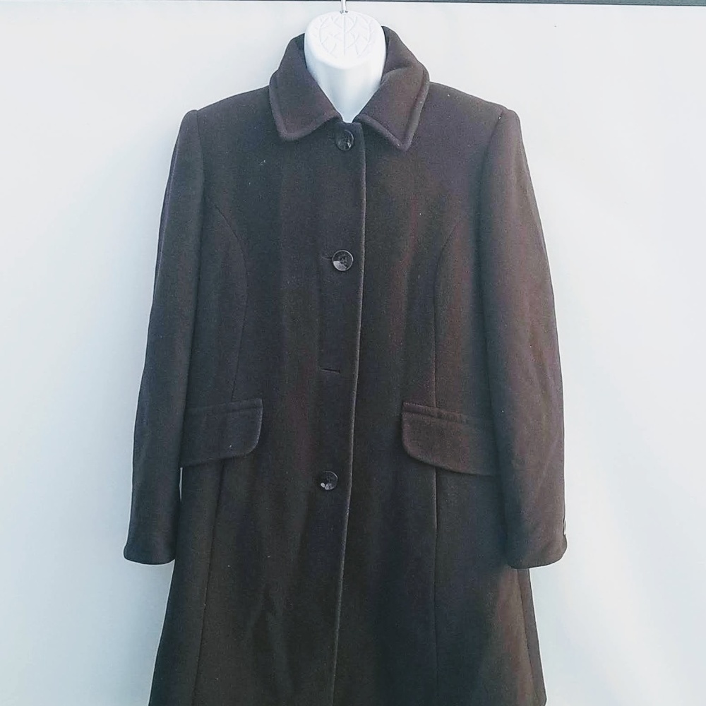 Womens Worthington Brown Wool Blend Coat Sz Large
